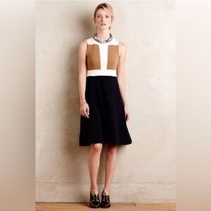 Anthropologie Maeve Colorblock Cable Knit Sweater Dress Womens 12